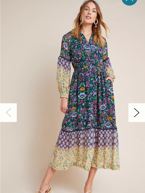 Anthropologie Dresses & Skirts - Maeve Anthropologie Ondine Floral Tiered Maxi Dress - Blue Multicolor